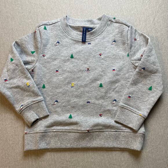 Janie and Jack 4 4T Winter Theme Sweatshirt Top Skiing Snow Hat - Picture 1 of 5